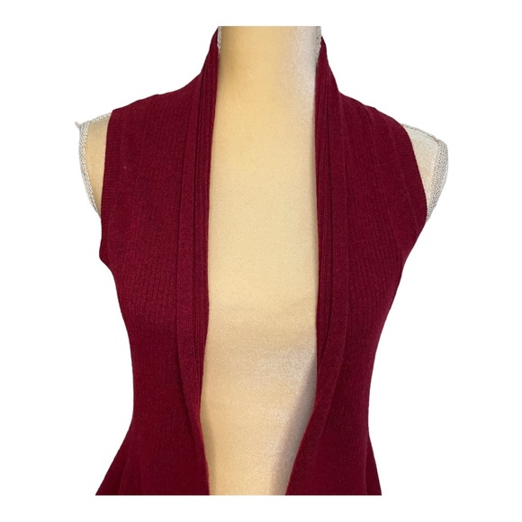 Banana Republic Red Lambs Wool Cardigan Sweater Vest Size XS - Picture 2 of 9